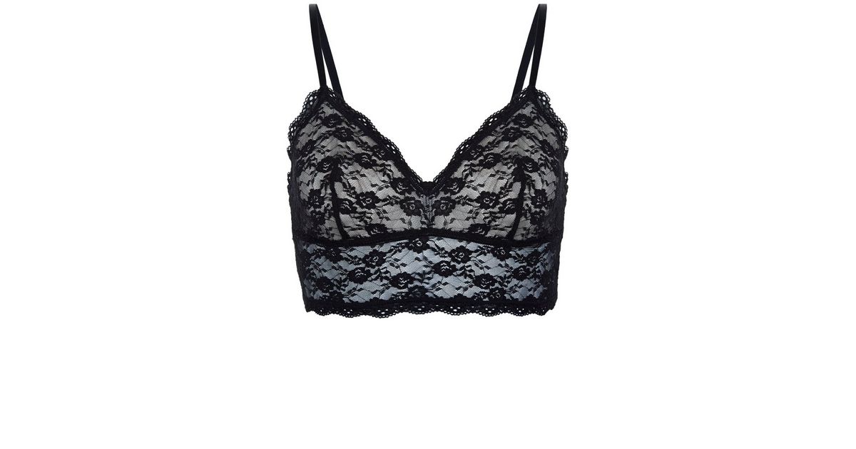 Black Lace Longline Bralet | New Look