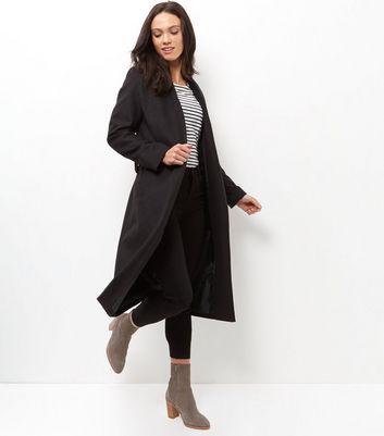 new look black trench coat