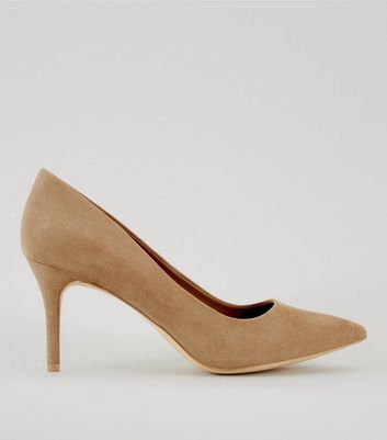 Mink Suedette Pointed Heels | New Look