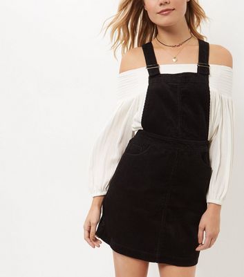 new look cord pinafore dress