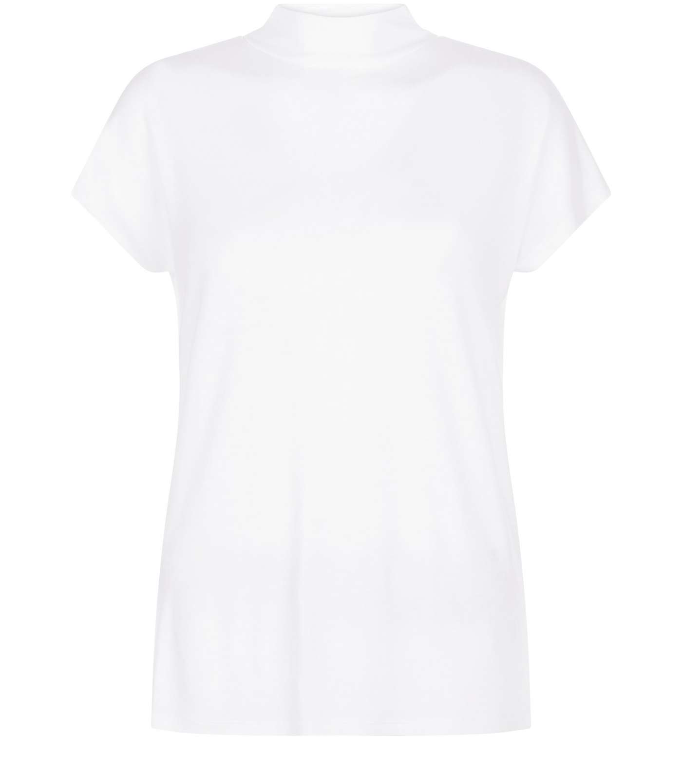 White Funnel Neck T-Shirt 