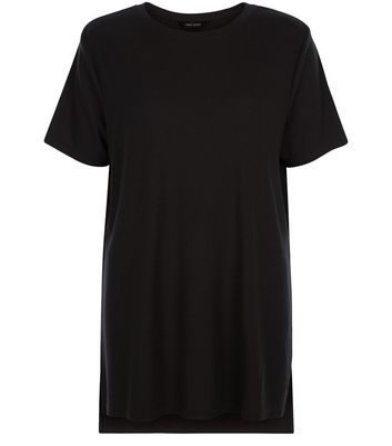 black side split t shirt