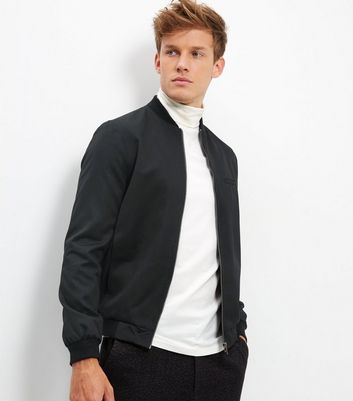 new look mens black bomber jacket