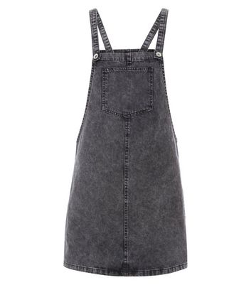 grey denim pinafore dress