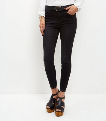 ladies black ankle grazer jeans