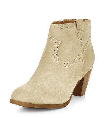 Beige western cheap ankle boots