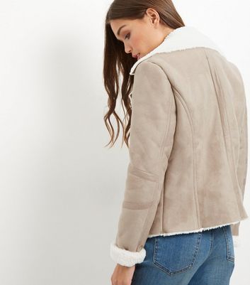 grey borg lined biker jacket