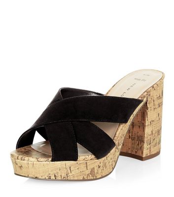 cork heel mules