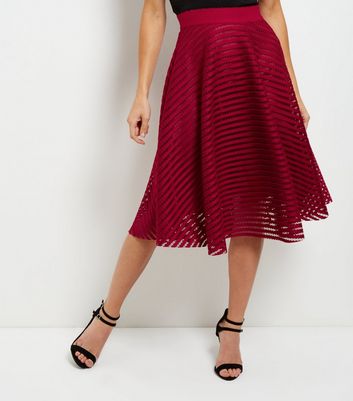 Dark red skater skirt sale