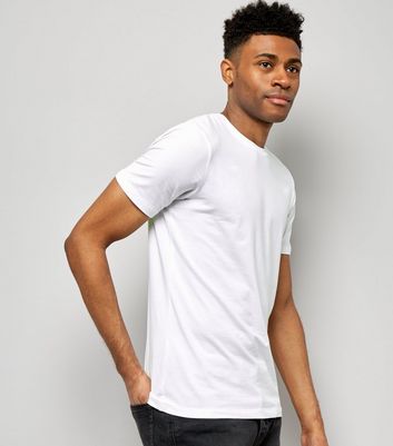 White Muscle Fit Mix Stretch T-Shirt 