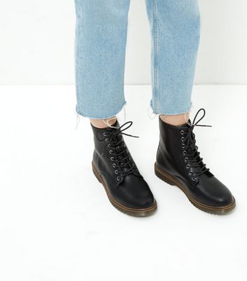 Black Lace Up Ankle Boots | New Look