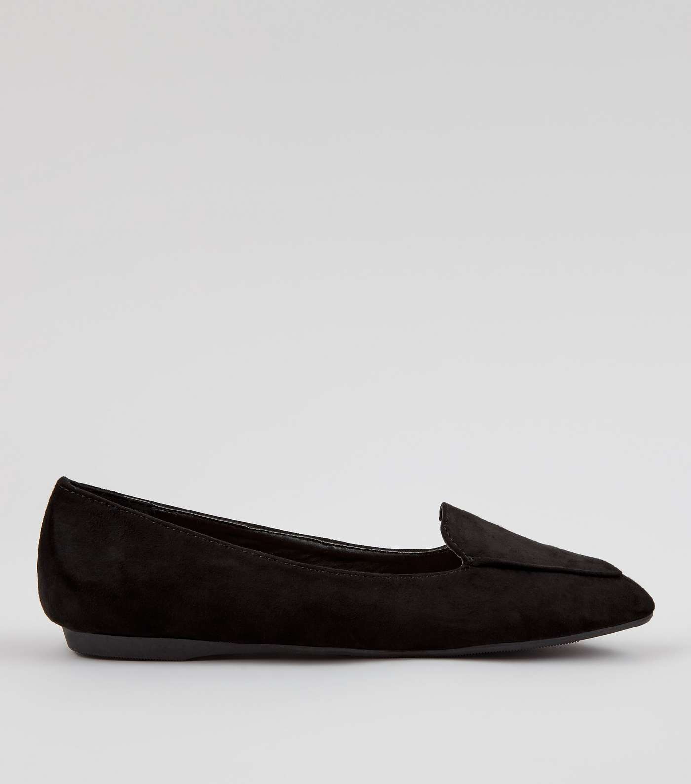 Girls Black Suedette Pointed School Loafers