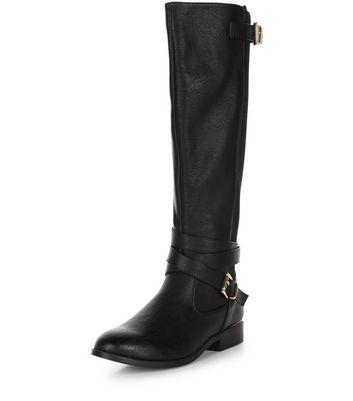 new look black leather boots