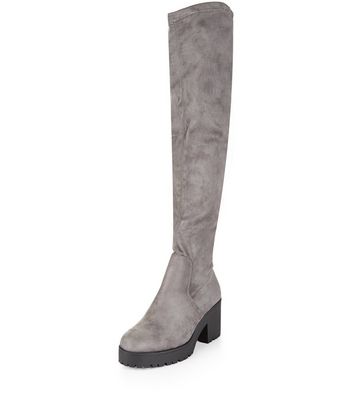 grey suede boots new look