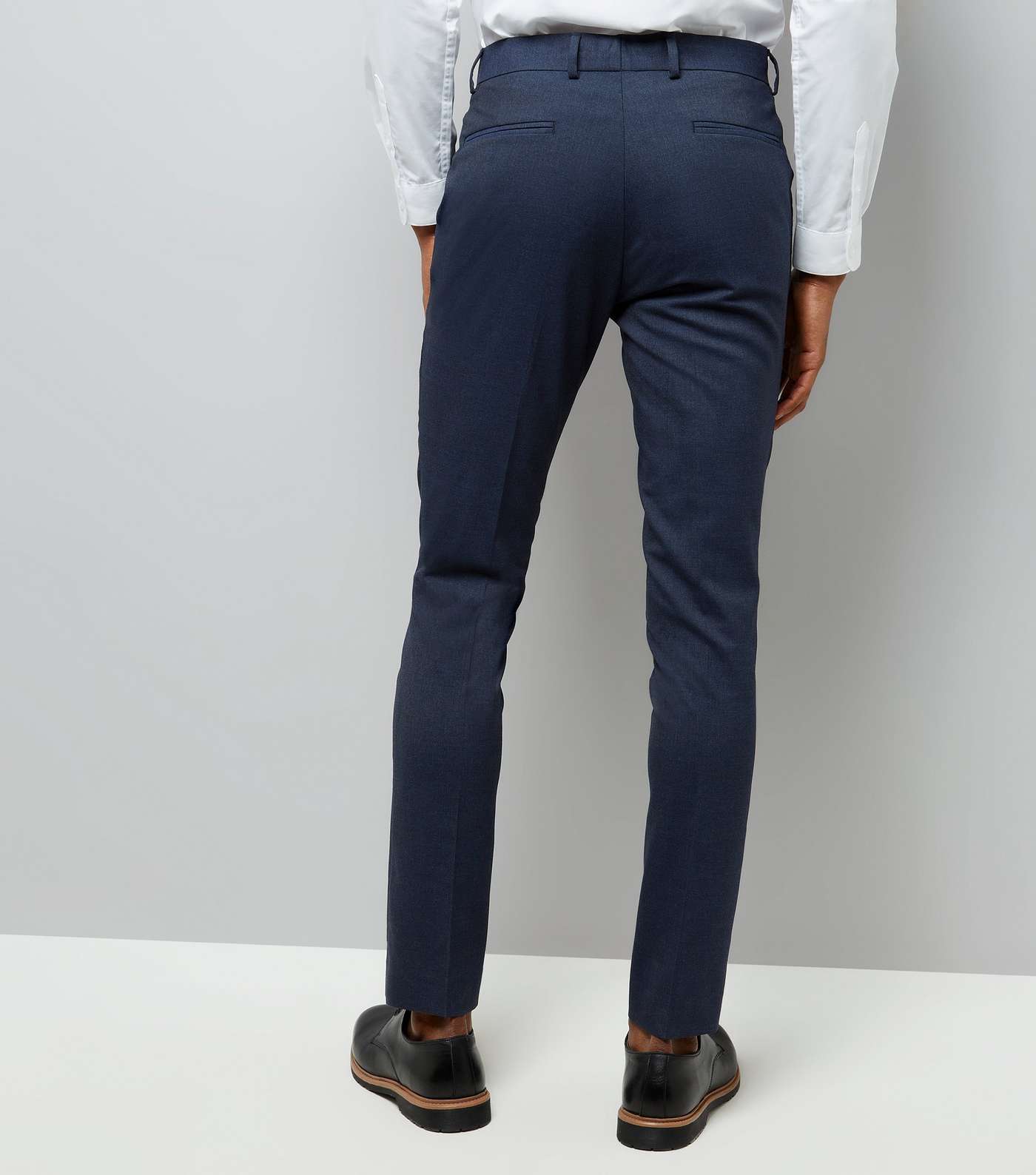 Navy Skinny Suit Trousers Image 3