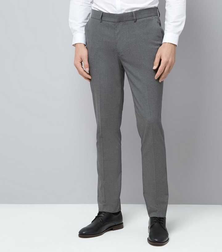 Grey Slim Fit Suit Trousers