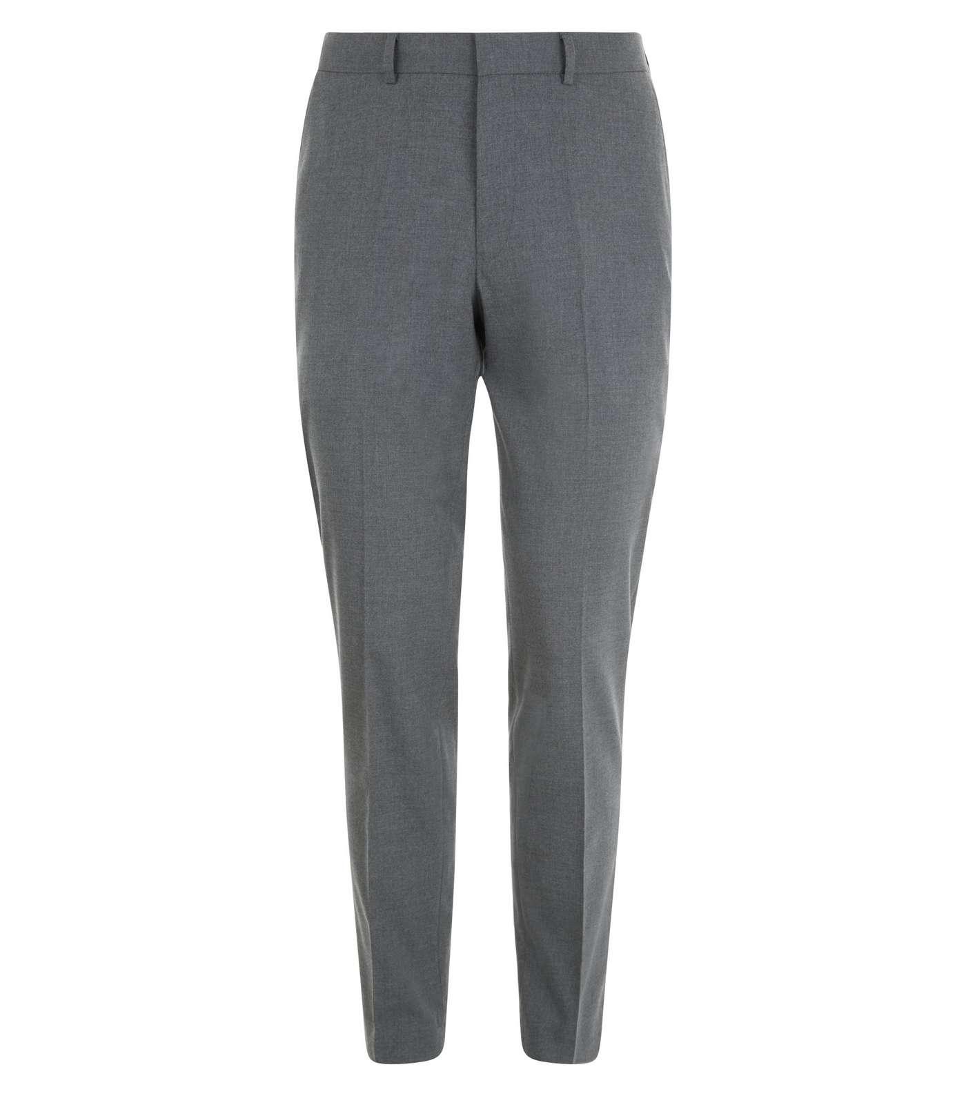 Grey Slim Fit Suit Trousers Image 4