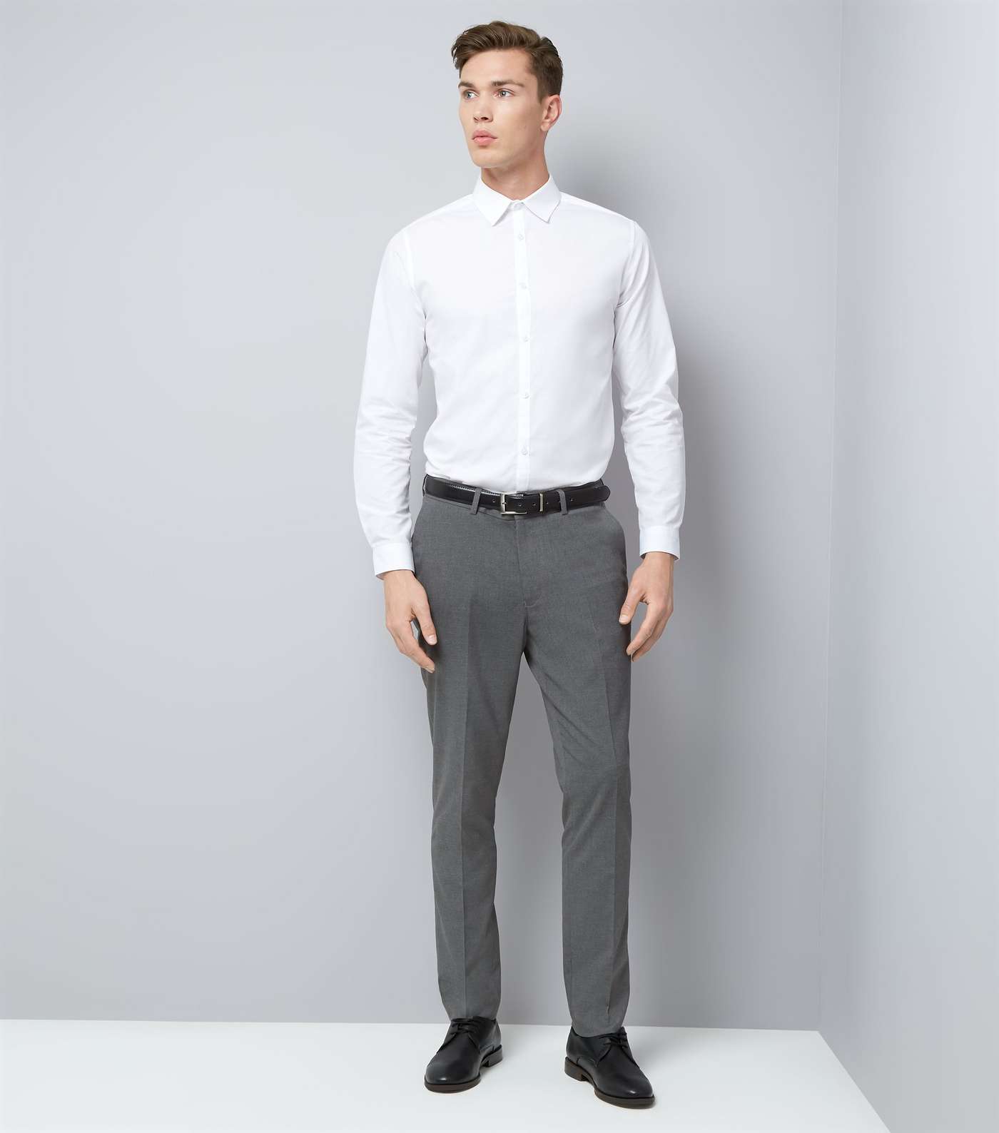 Grey Slim Fit Suit Trousers Image 2