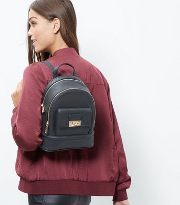 black backpack women's new look