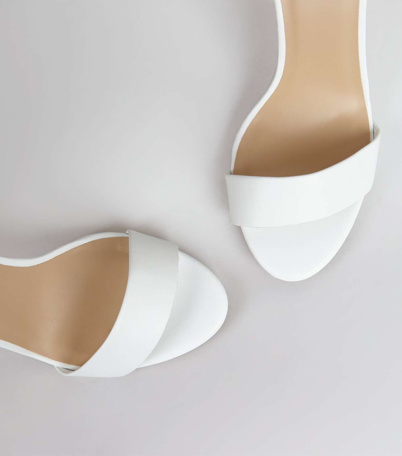 White Leather Ankle Strap Sandals Image 5