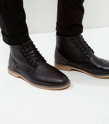 Black brogue hot sale ankle boots