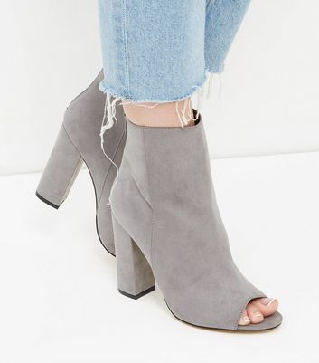 High heel ankle boots woman heel 7 cm grey leather | Barca Stores