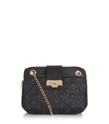 quilted shoulder bag black