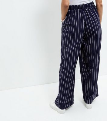 navy stripe trousers womens