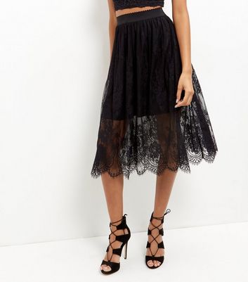 New look clearance black lace skirt