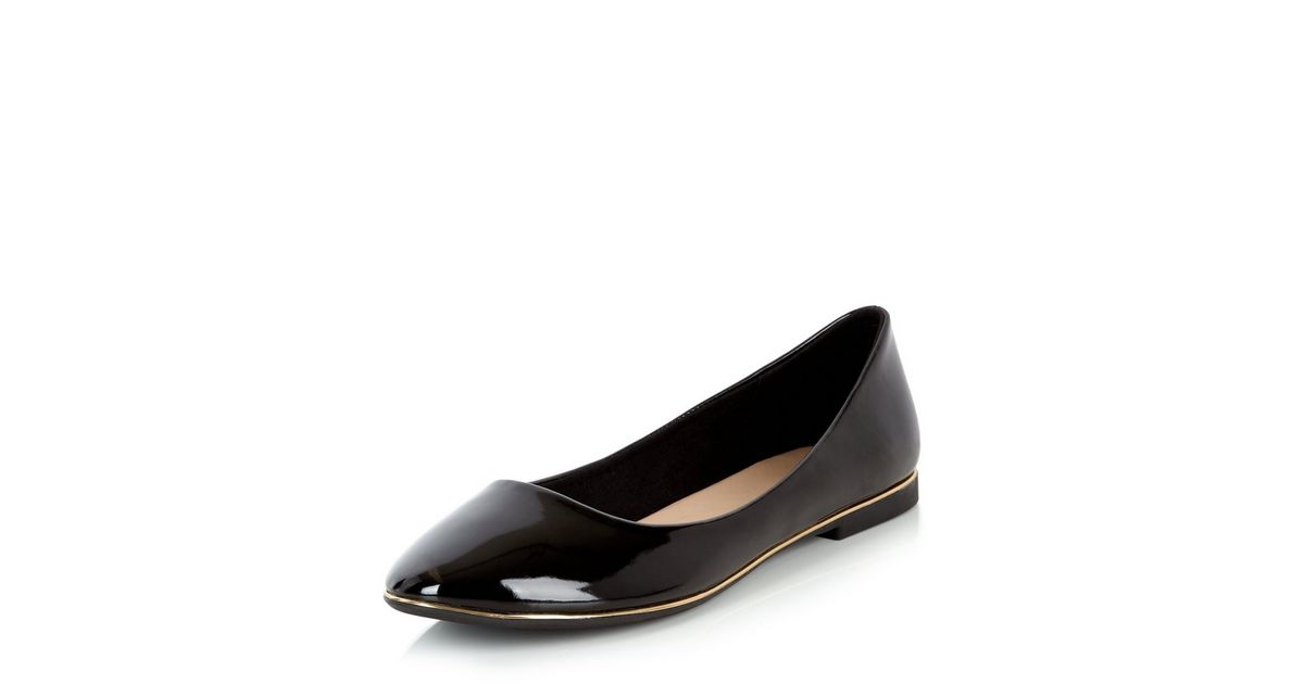 Black Patent Ballet Pumps New Look