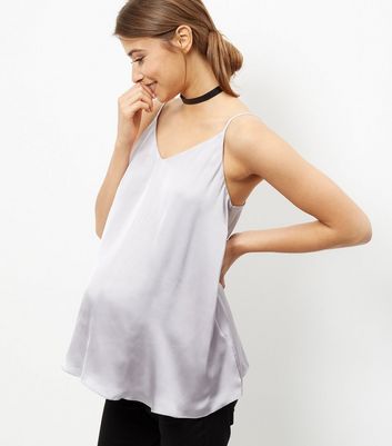 grey satin cami