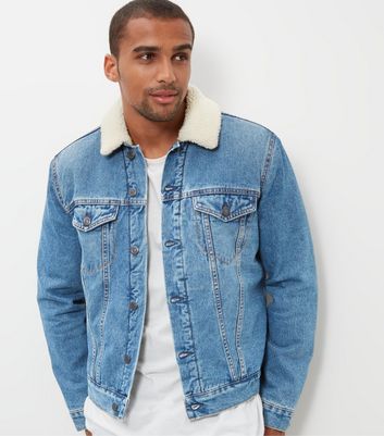 new look borg denim jacket