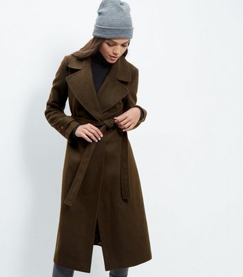 khaki maxi coat