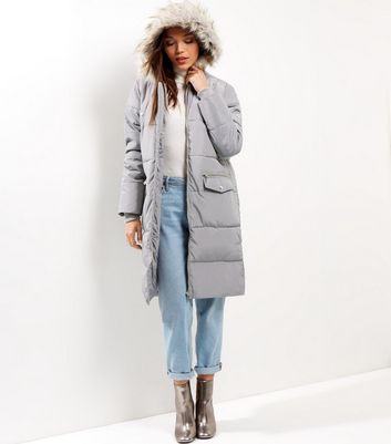 Grey Padded Maxi Coat | New Look