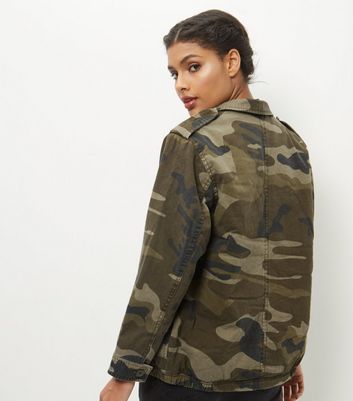 Camo Print Cotton Shacket