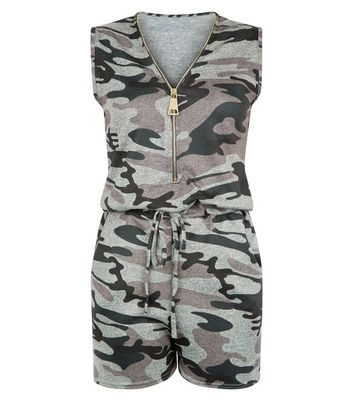 camo print playsuit