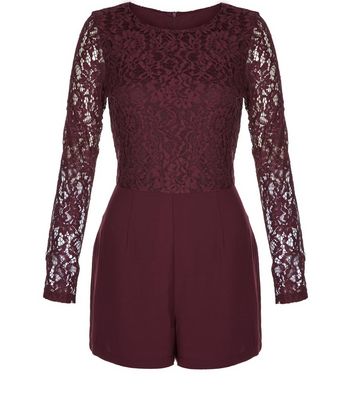 lace long sleeve playsuit