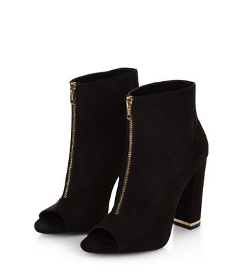 Suédine Supprimer À Et Devant Wishlist Ouverts Ajouter Zippées Chaussures BlockBouts En Noires La De Talons WDIYE9H2
