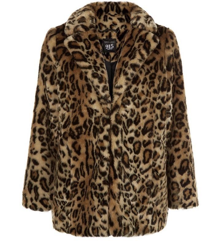 Brown Leopard Print Faux Fur Coat New, New Look Leopard Print Faux Fur Coat