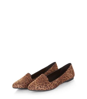 wide fit leopard print loafers