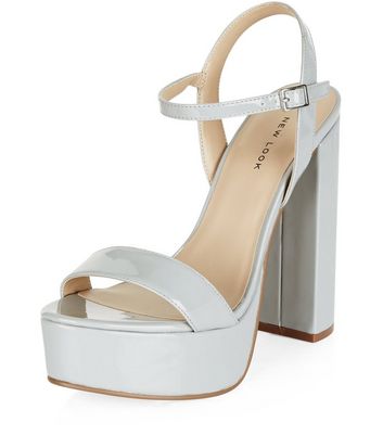 grey platform heels
