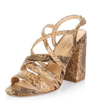 snake print heels new look