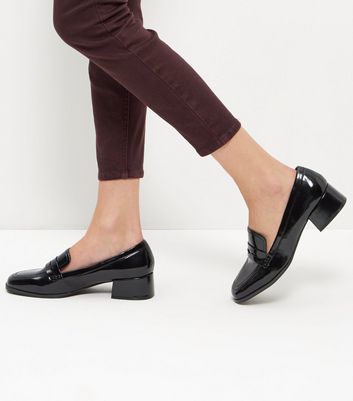 new look patent loafers