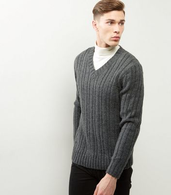 mens grey turtle neck jumper