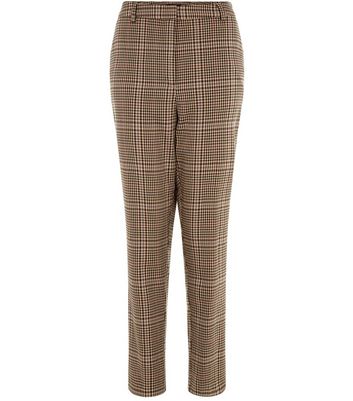 Womens brown check trousers Clearance