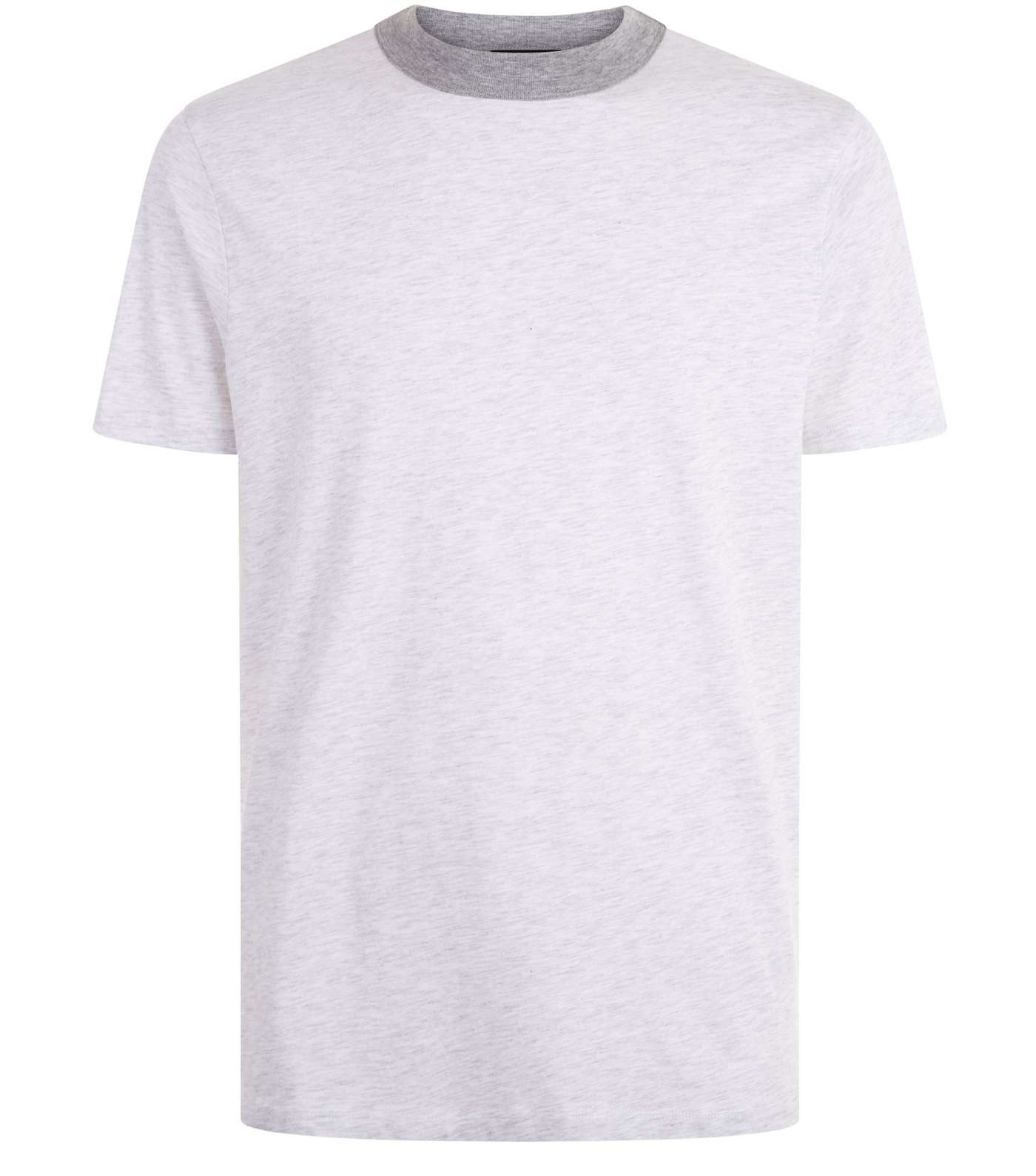 Grey Contrast Trim T-Shirt Image 4