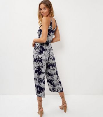 ax paris leaf print jumpsuit