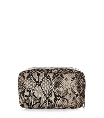 snakeskin makeup bag