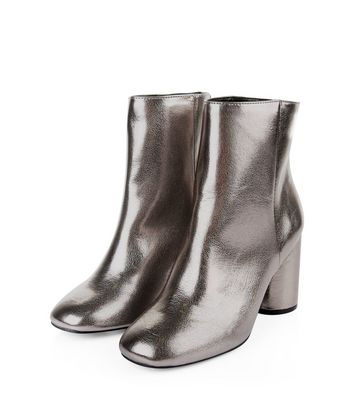 pewter metallic booties