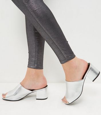 wide fit silver peep toe shoes